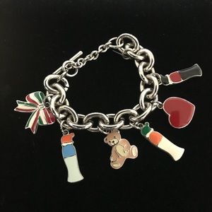 Moschino Vintage Charm Bracelet Heart Bear